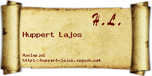 Huppert Lajos névjegykártya